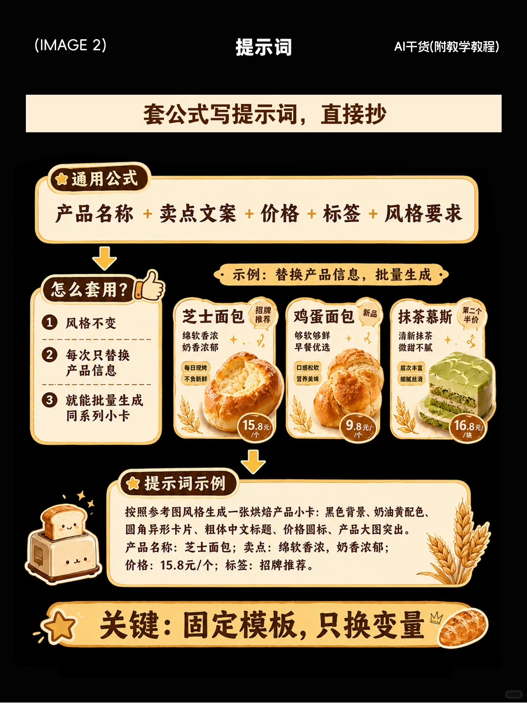 AIGC直出全套物料异形菜单卡（附提示词）