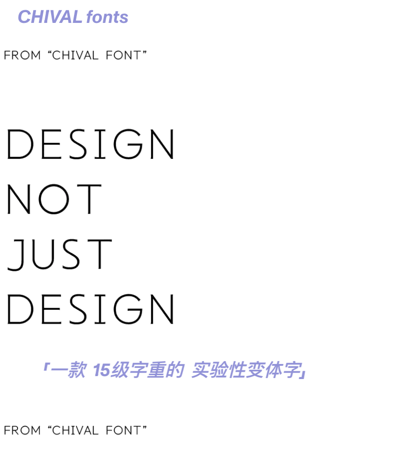 奇文云海官方授权“CHIVAL英文变体”15级字重