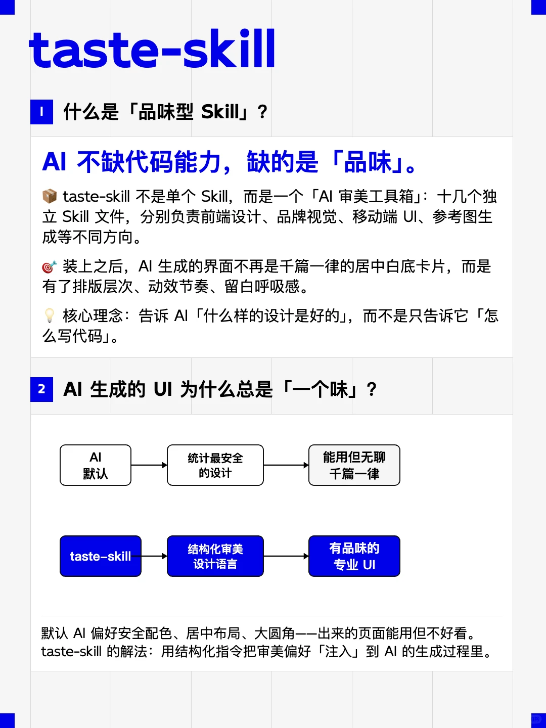 Taste-skill给AI装上设计师的品味