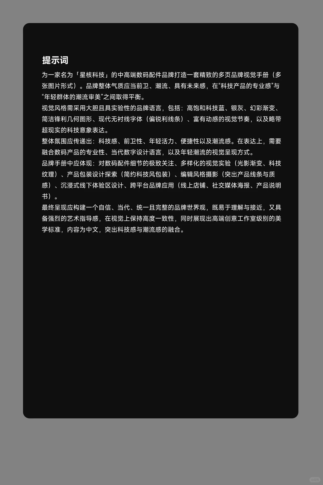 image2直出品牌视觉手册 提示词分享