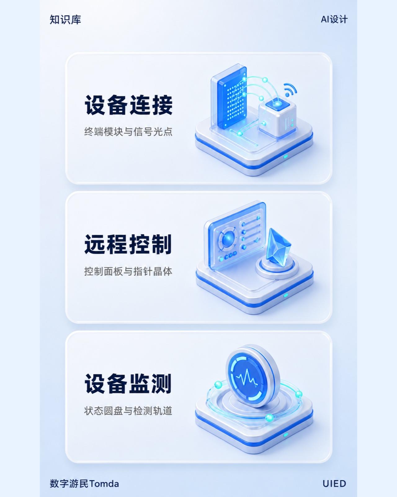 智能设备服务|蓝色等距三维卡片