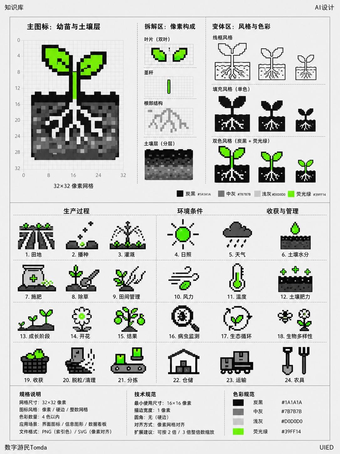 农业生态像素图标系统