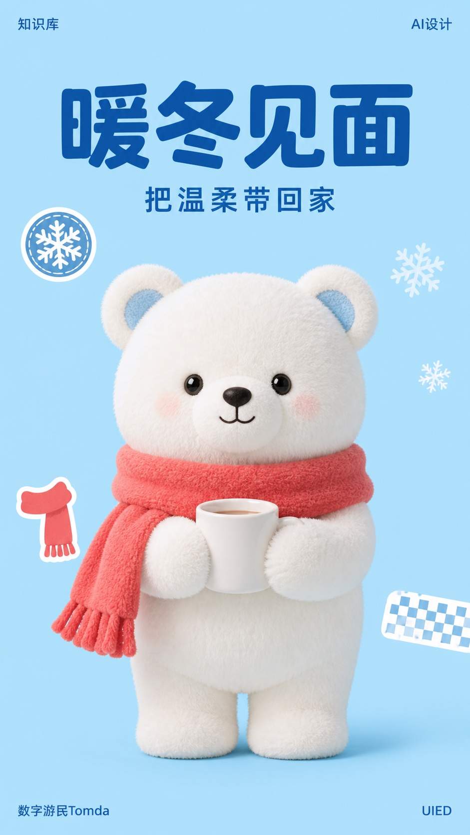 暖冬见面|毛绒吉祥物海报