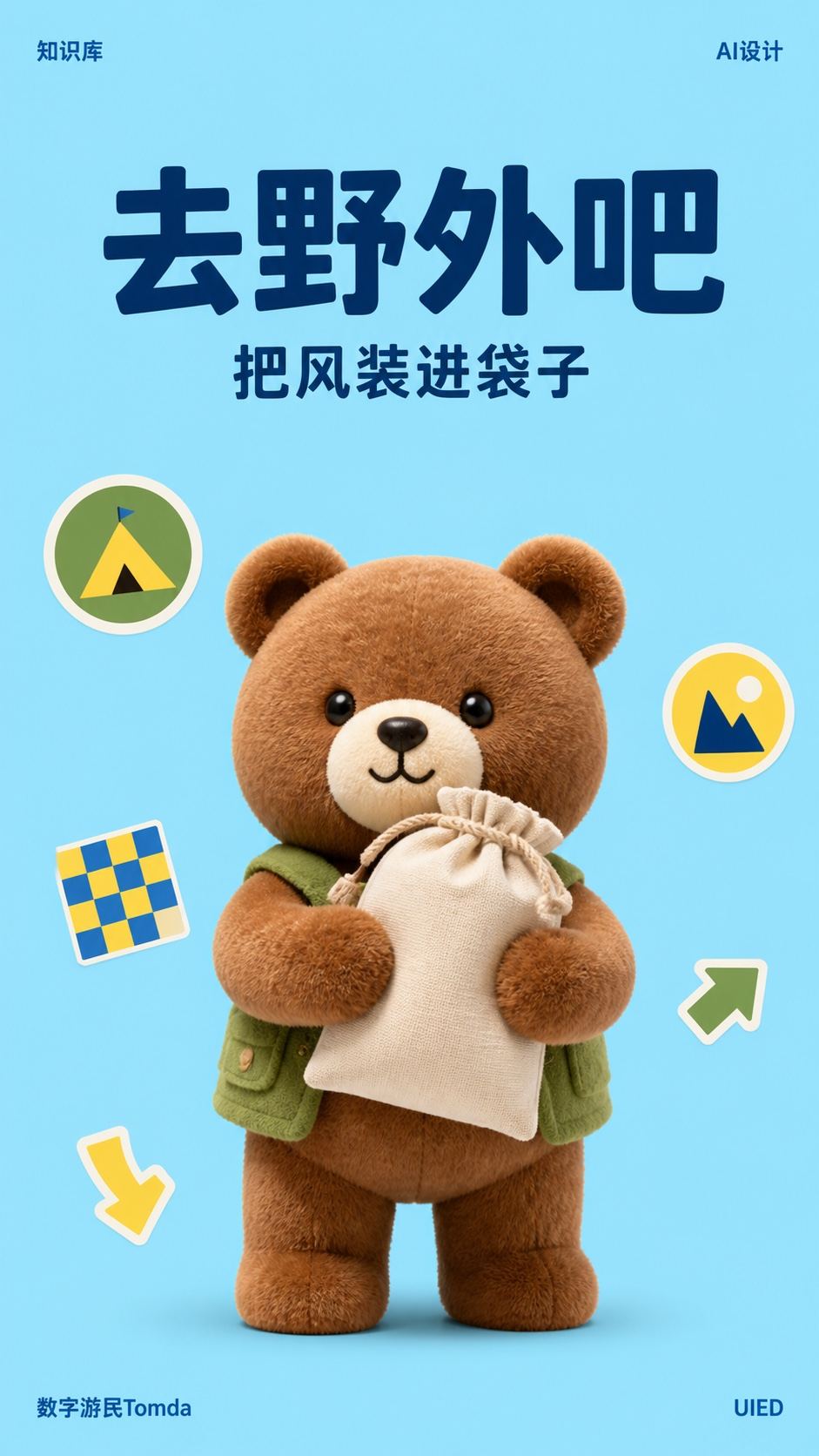 去野外吧|毛绒吉祥物海报