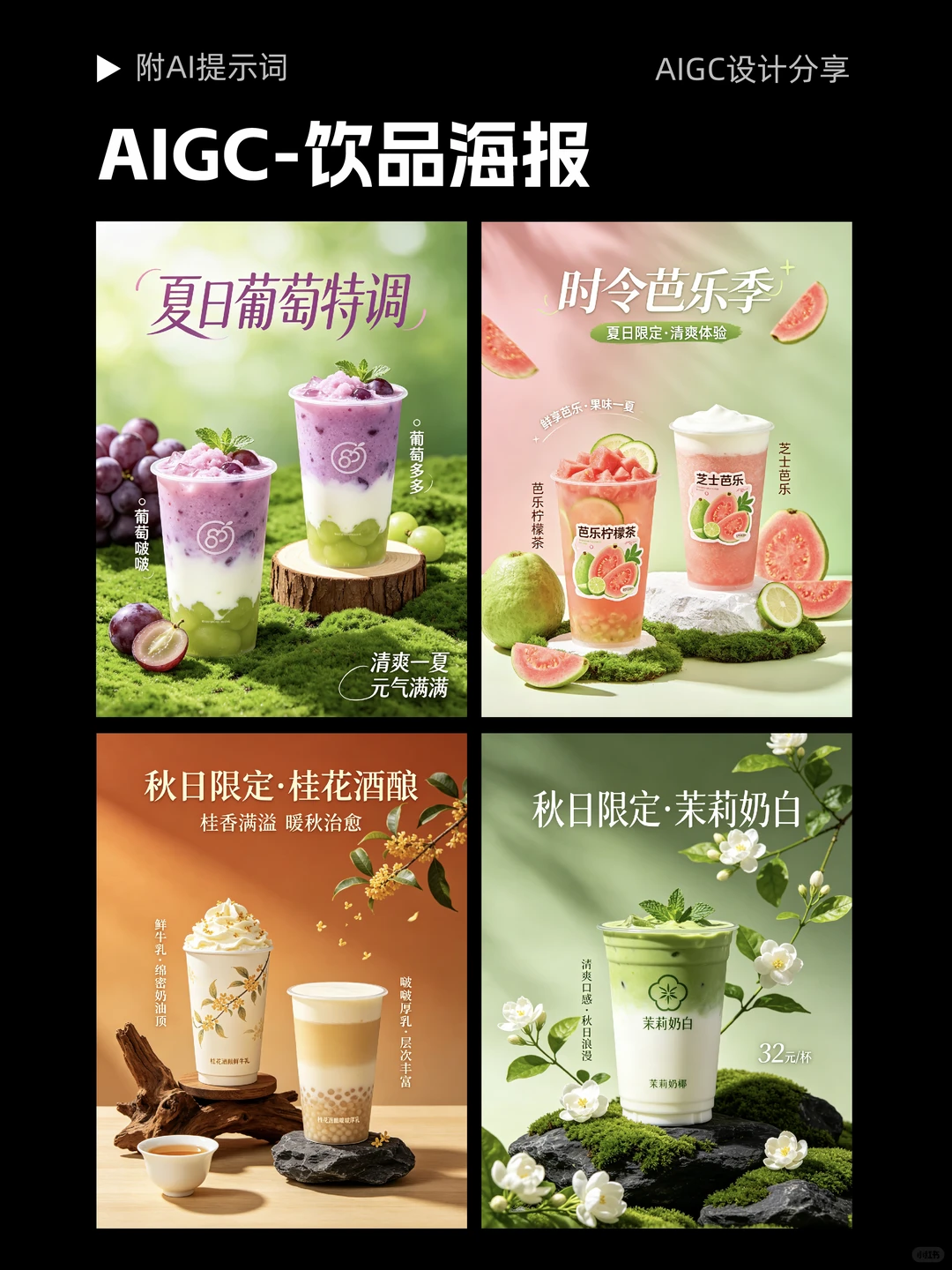 AI饮品海报|新手也能轻松拿捏✨