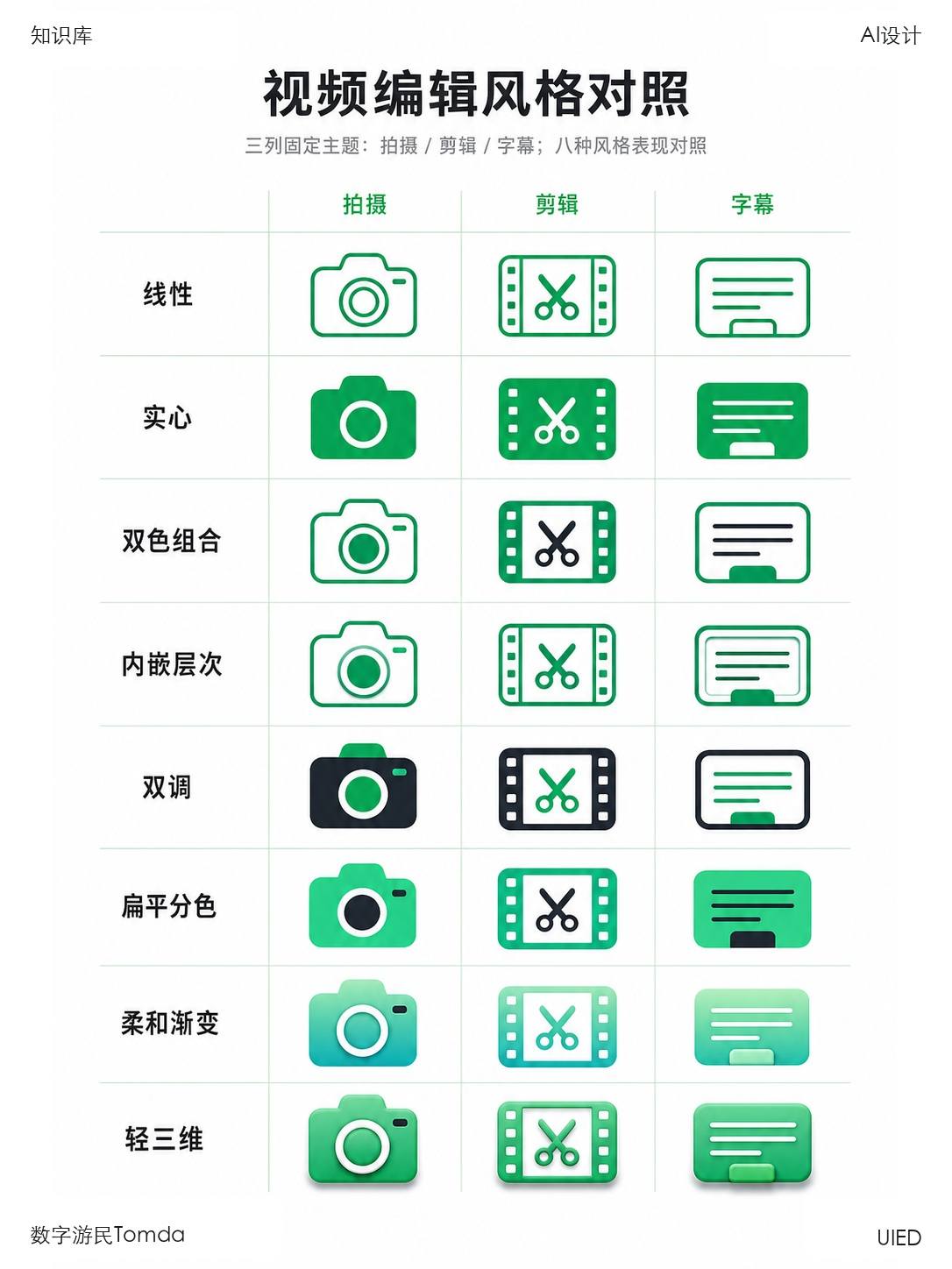 视频编辑风格对照