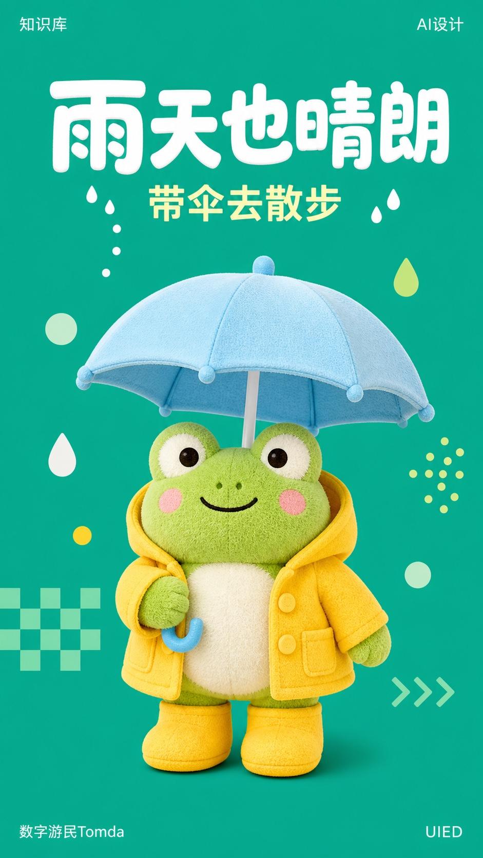 雨天也晴朗|毛绒吉祥物海报