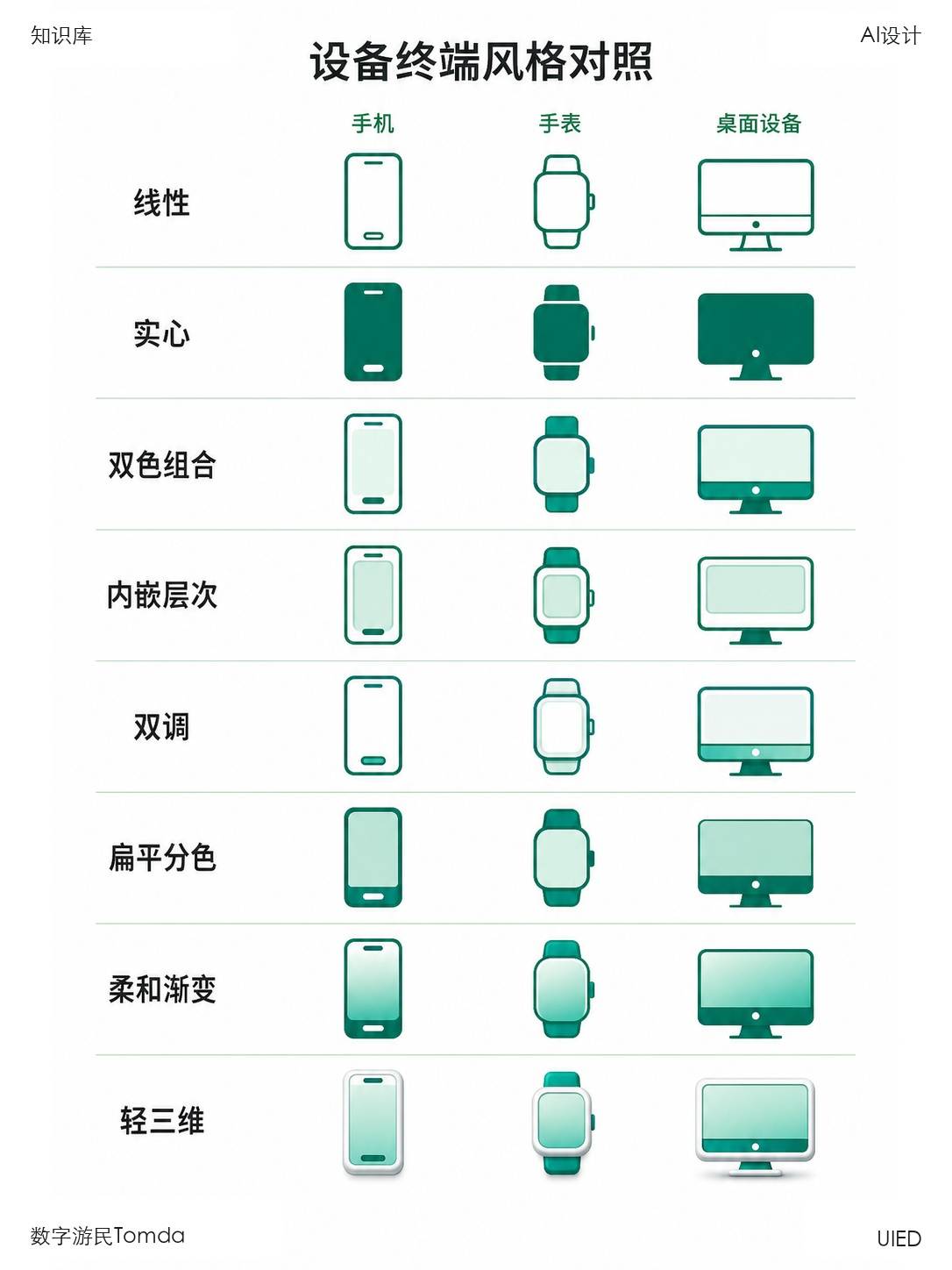 设备终端风格对照