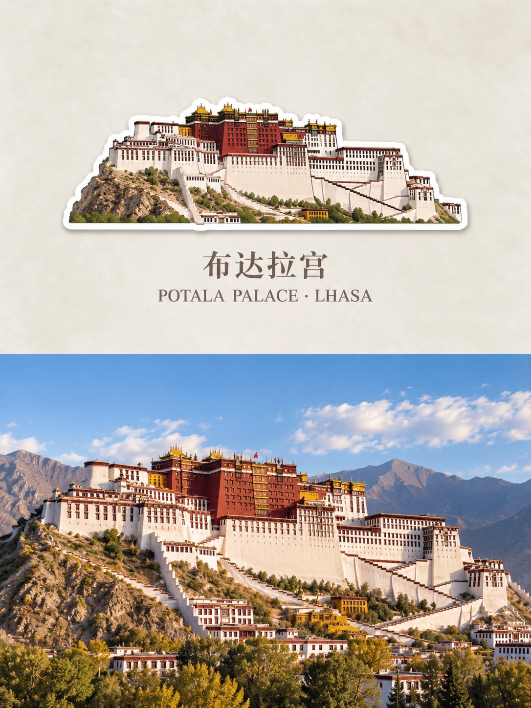 把建筑照片做成旅行纪念卡，太出片了