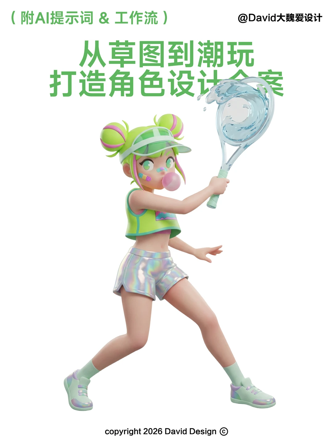 （附提示词）从草图到潮玩打造角色设计全案