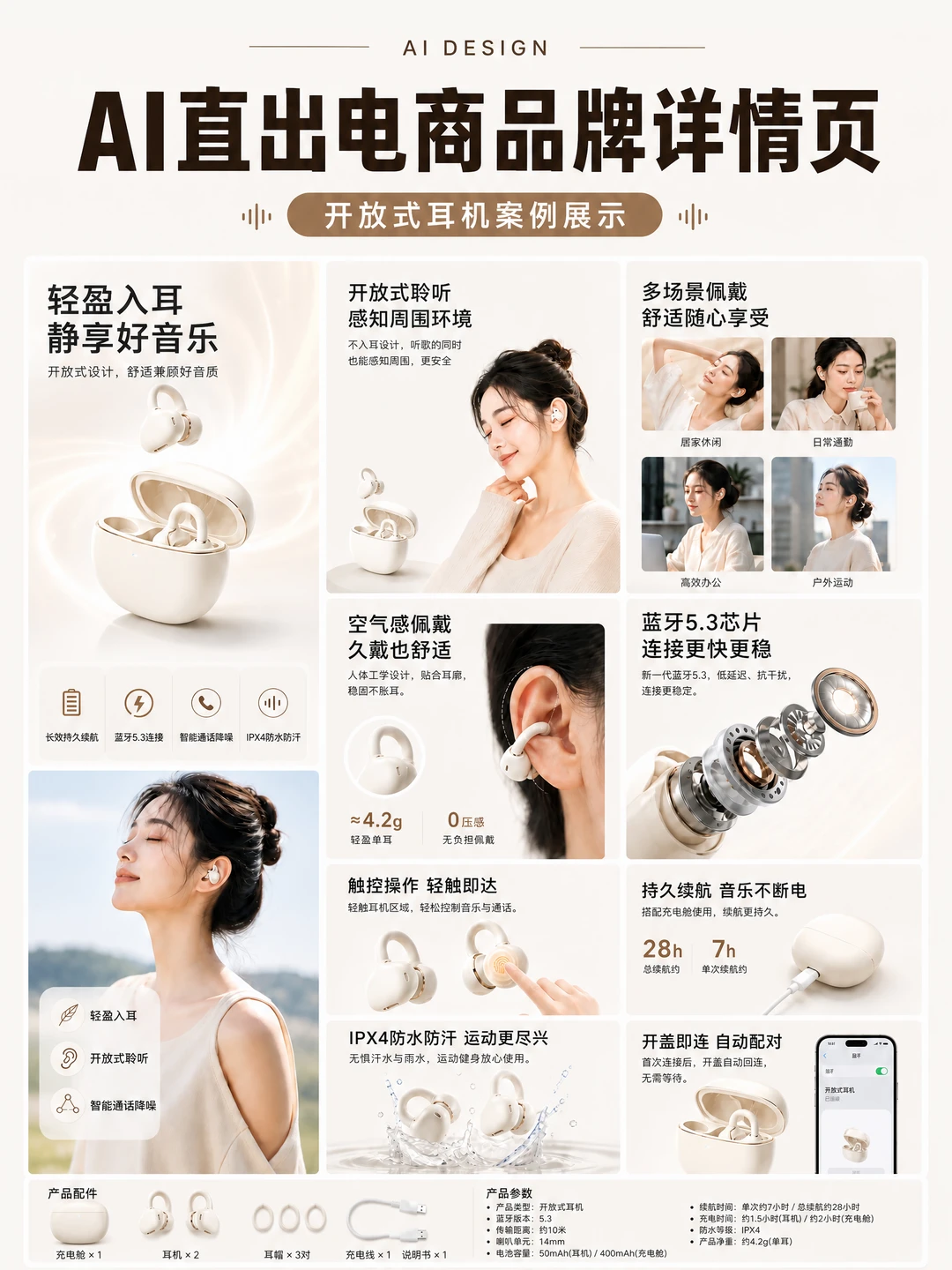 用AI几分钟搞定耳机详情页 设计小白狂喜