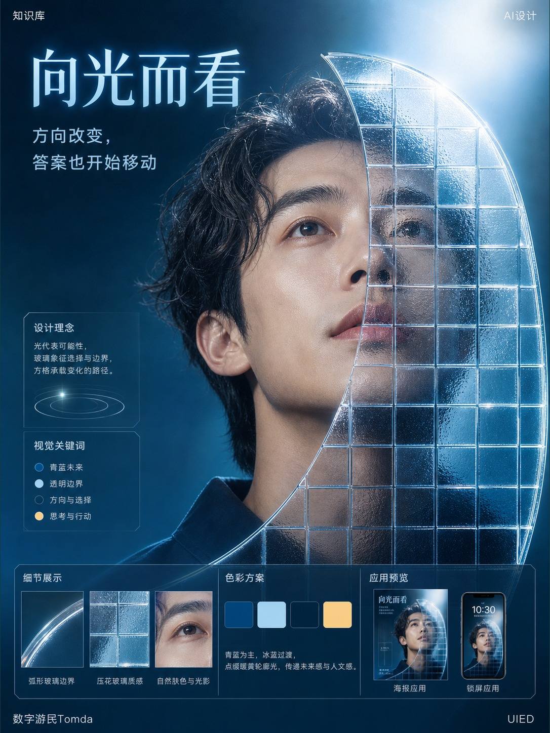 仰视人物弧形玻璃