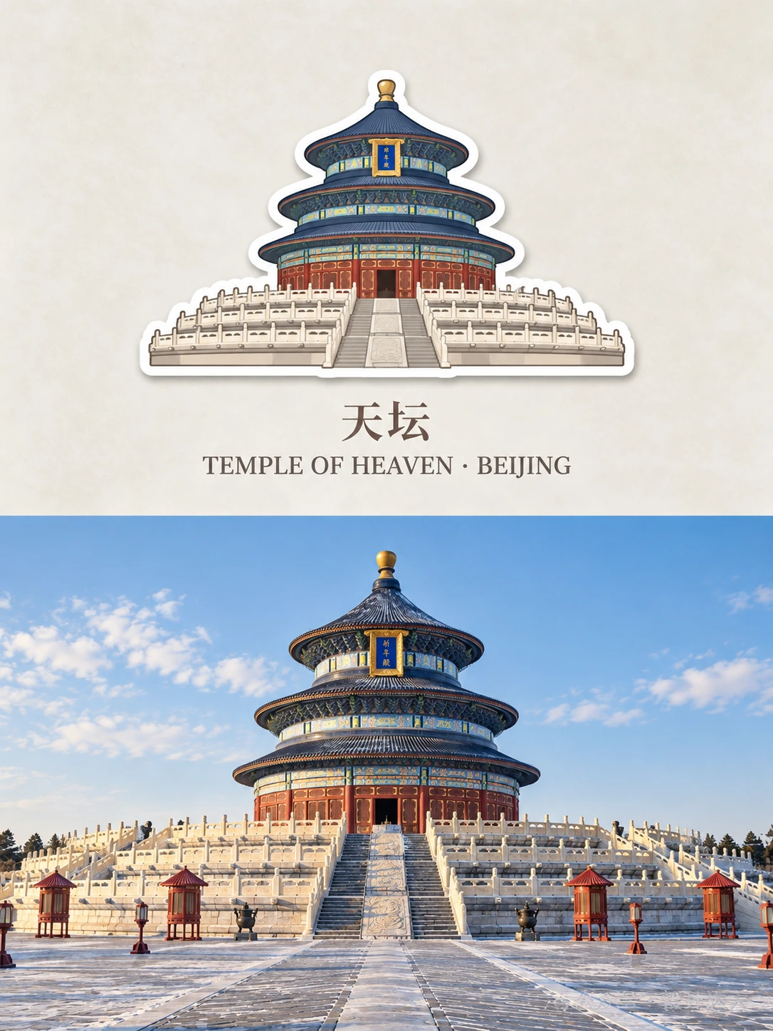 把建筑照片做成旅行纪念卡，太出片了