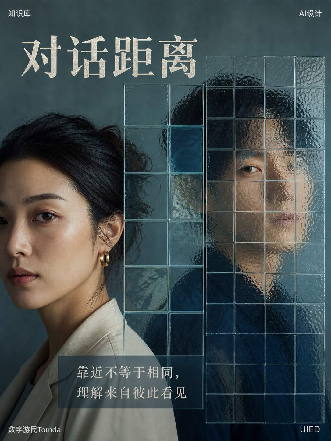 双人错位玻璃对话