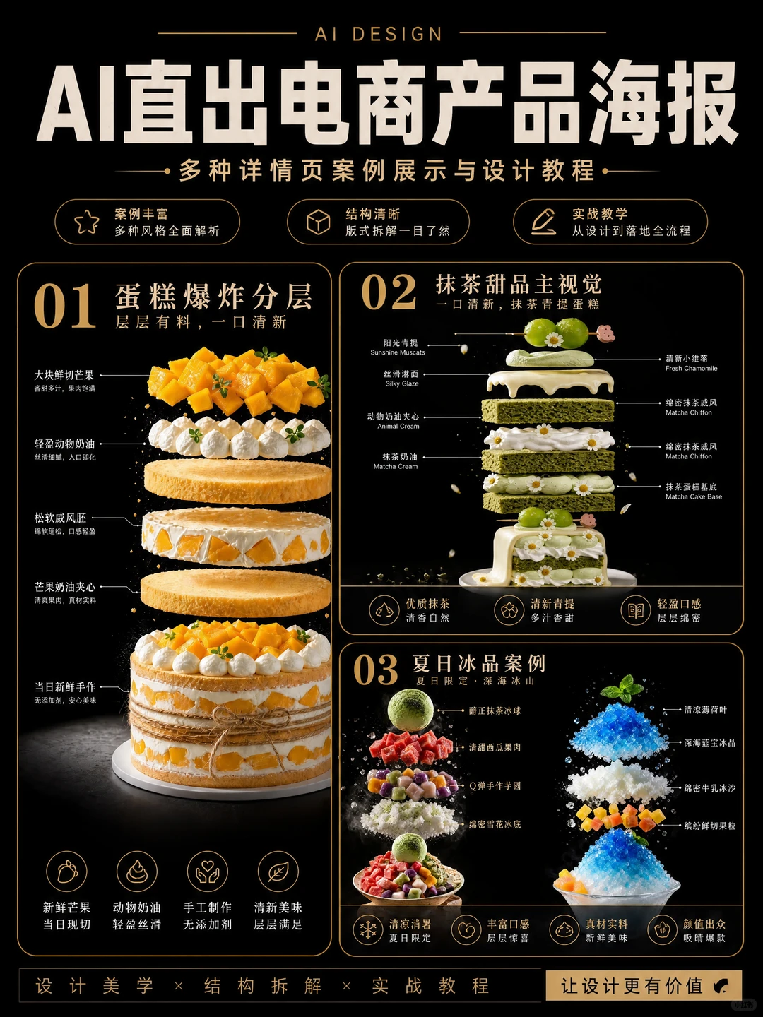 甜品结构图来啦！手把手教你AI出大片