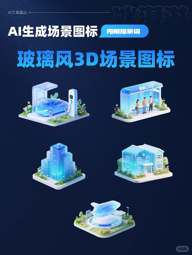 🔥超赞｜AI直出3D场景图标（附提示词）
