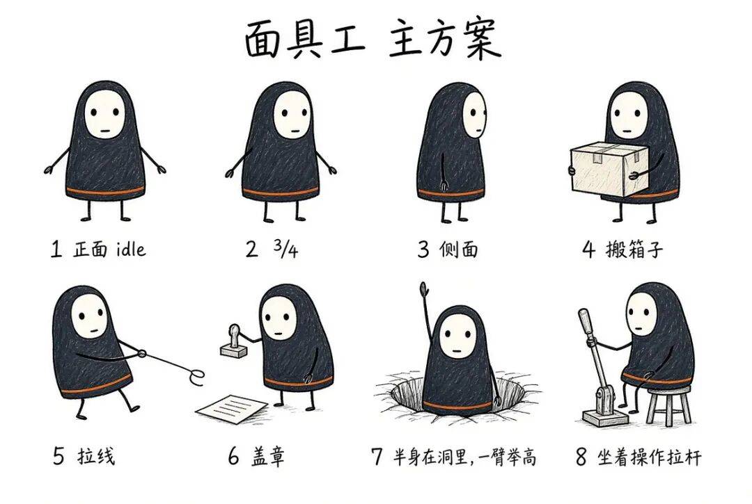 橙线定稿,动作锁