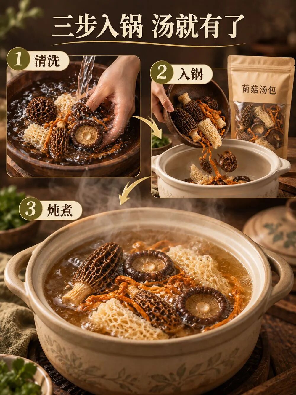 第六屏：三步入锅