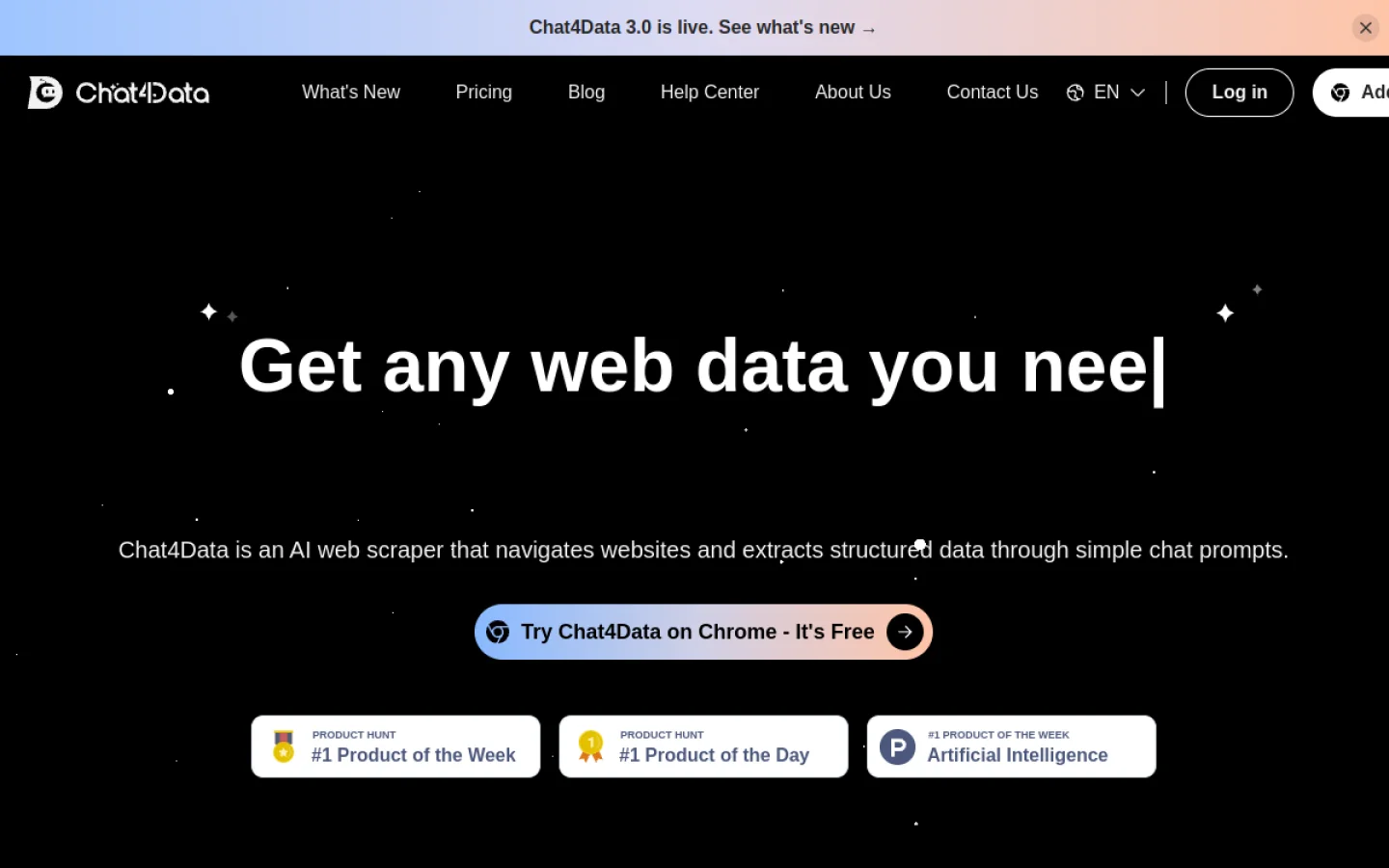 Chat4Data官网截图