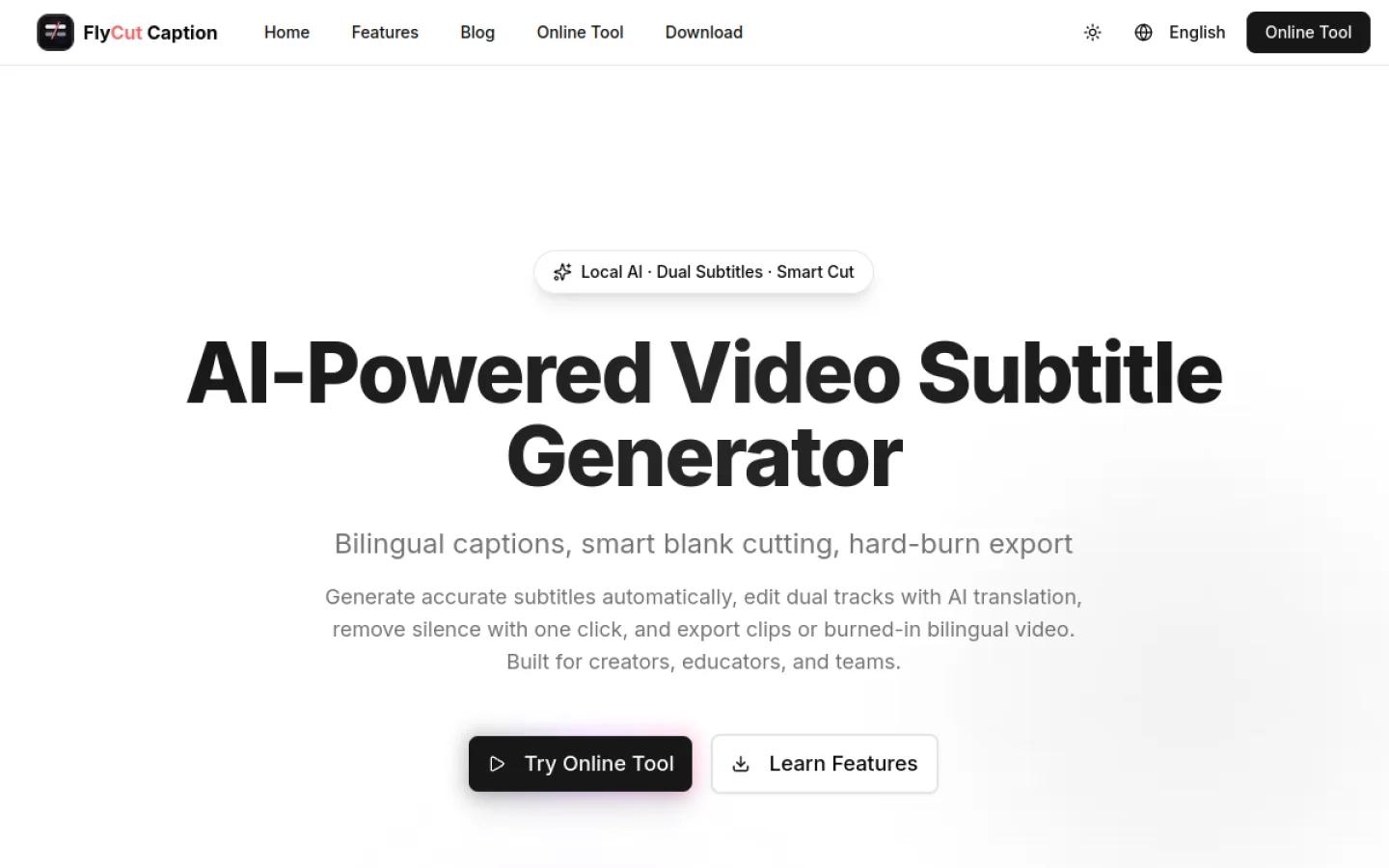 FlyCut Caption官网截图