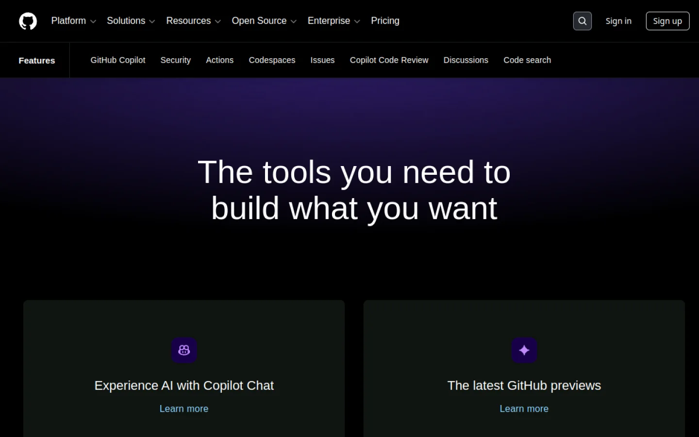 GitHub Spark官网截图