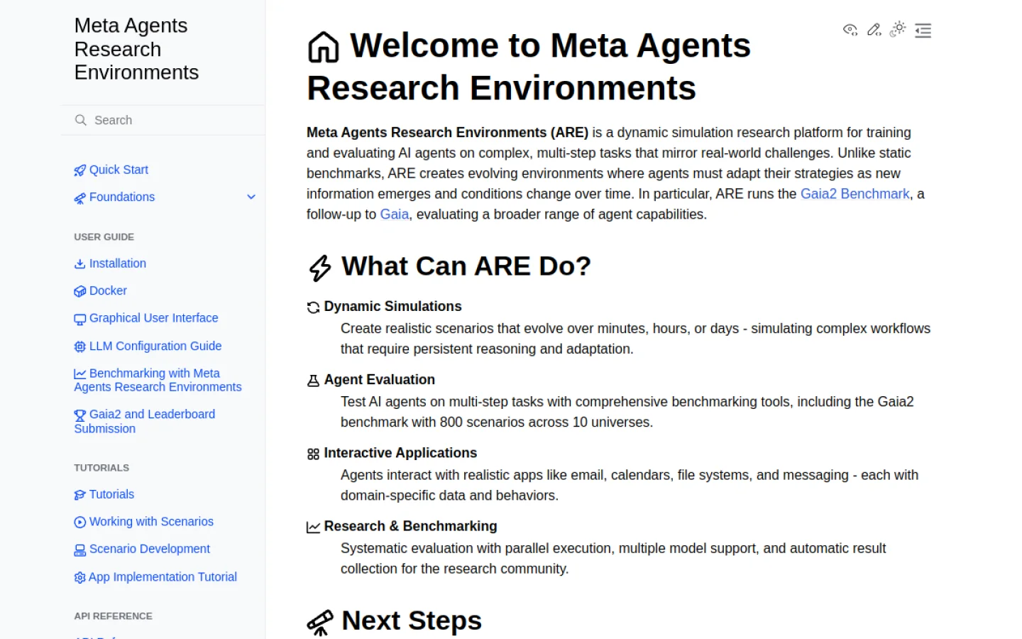 Meta ARE官网截图