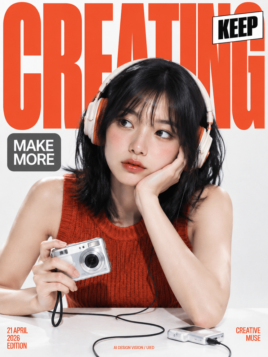 设计一张年轻创意工作者主题的实验性时尚编