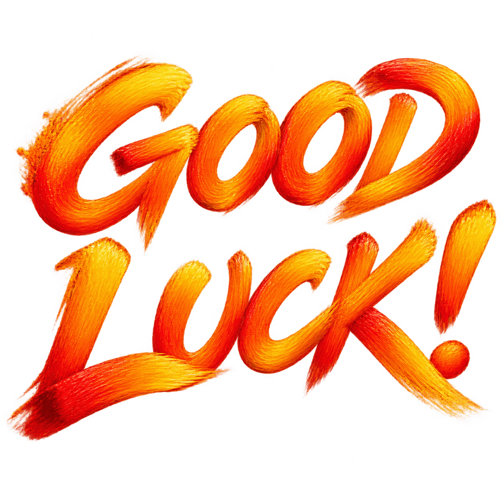 创作一组“GOOD LUCK!”的原创英
