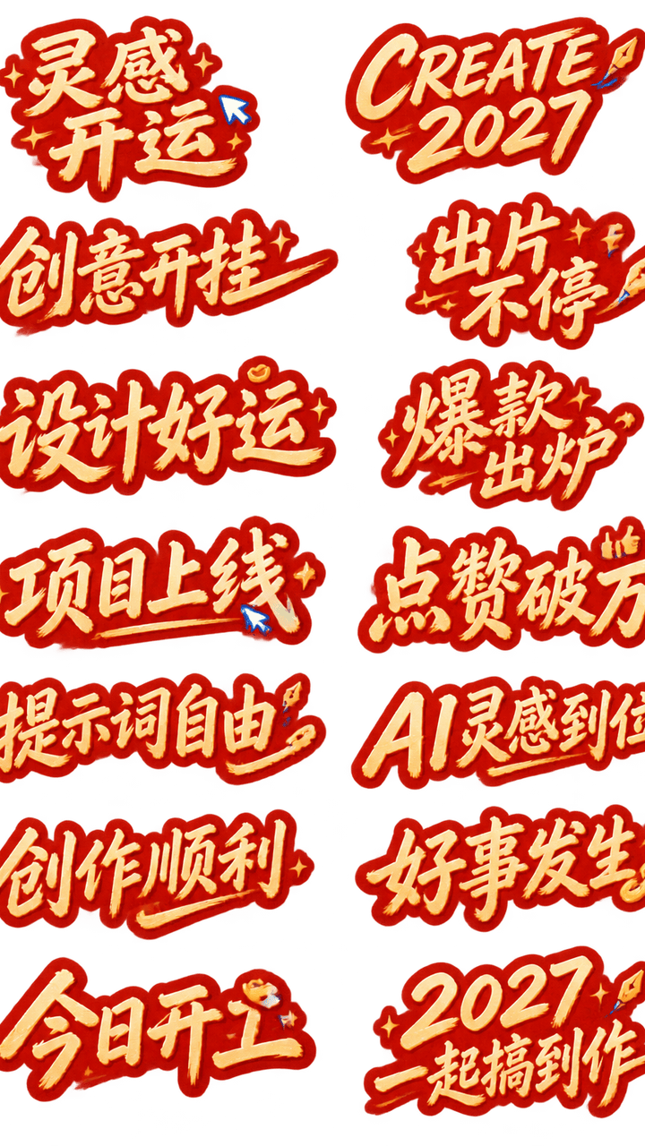 设计一张「AI创作者新年开运」主题的原创