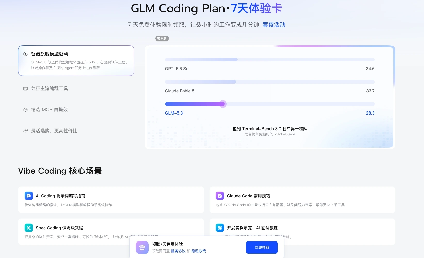 GLM免费领取7天的coding plan体验卡 配图 1