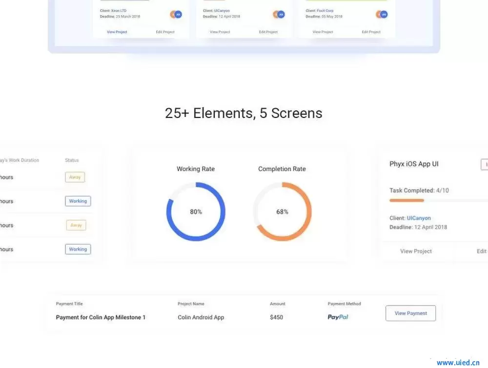 图片[1]-网页设计后台管理交互设计XD源文件项目管理Web UI工具包下载-爱设计爱分享c
