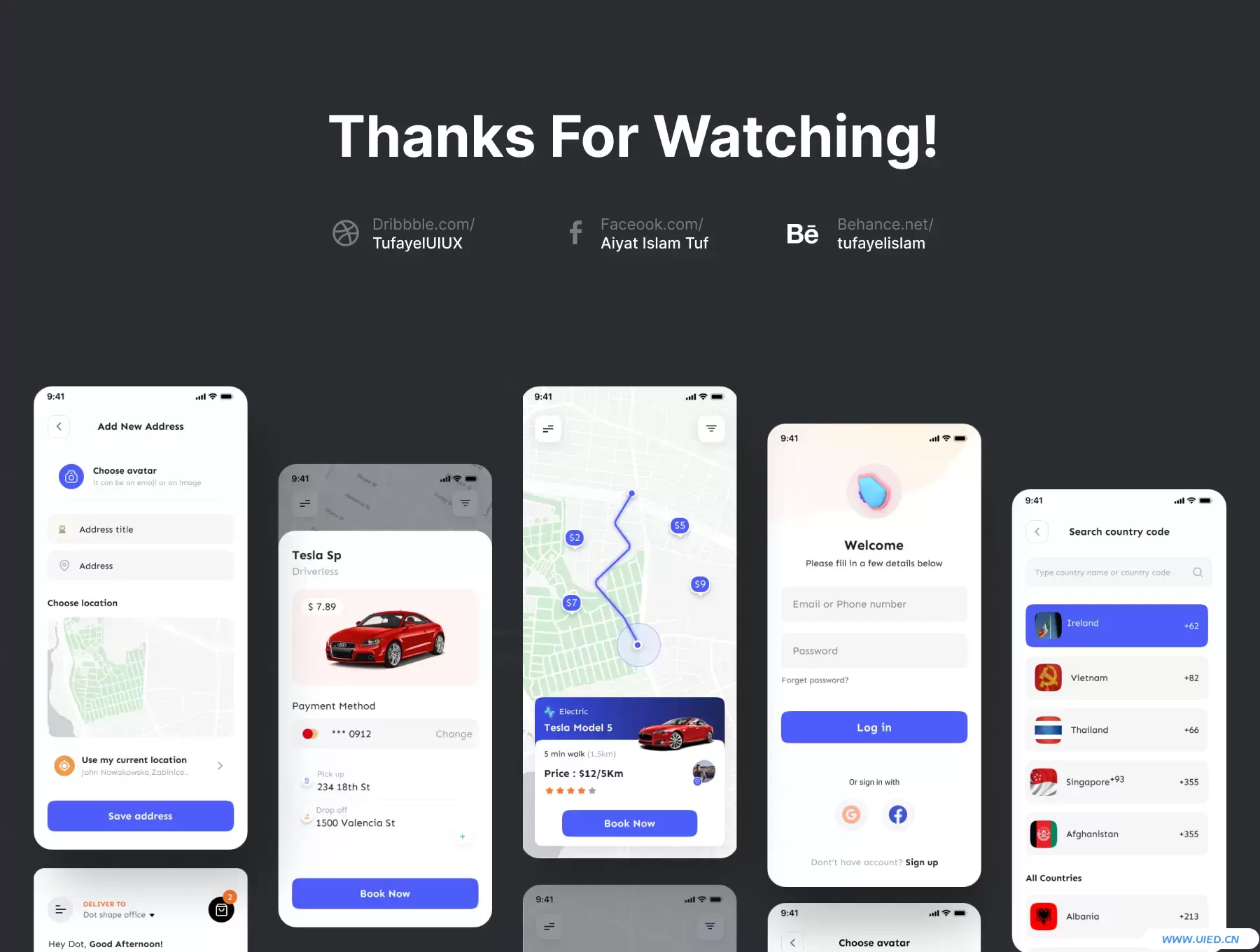 共享汽车租借应用UI