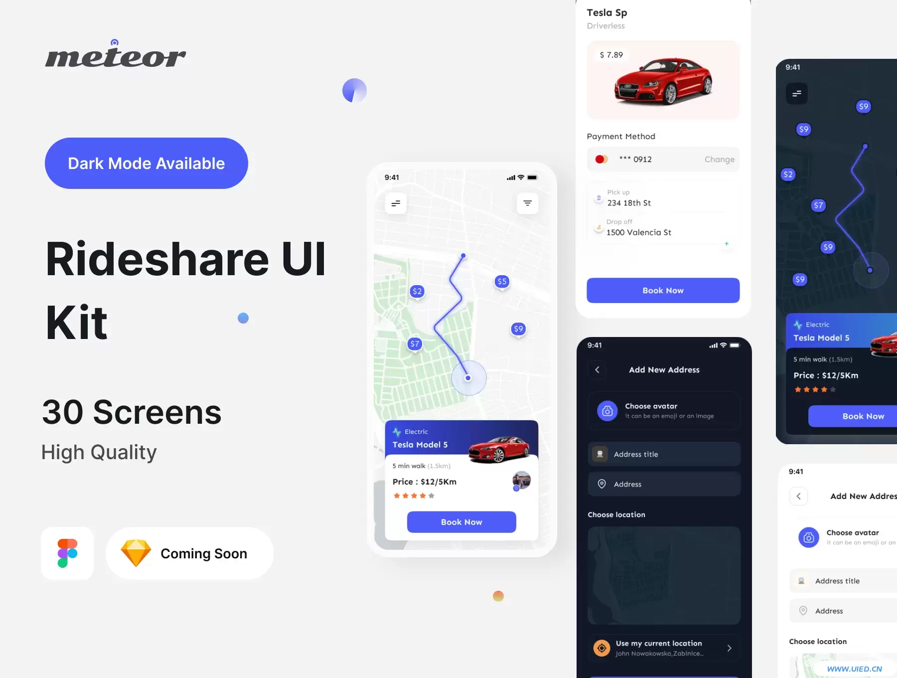 共享汽车租借应用UI