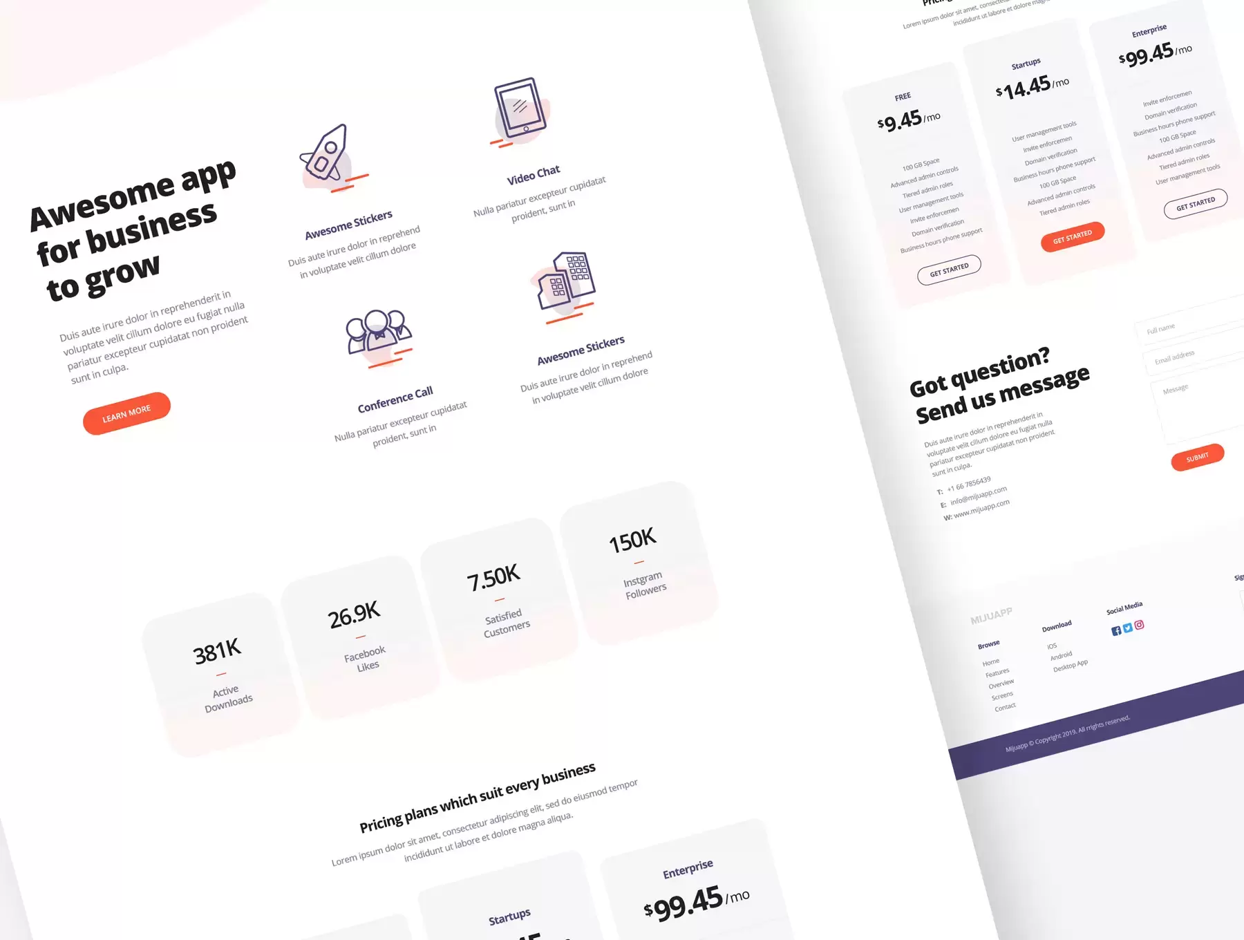 移动app应用登录PSD网页模板