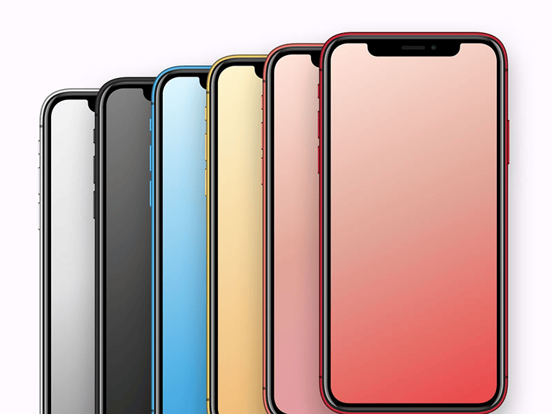 彩色iPhone手机样机
