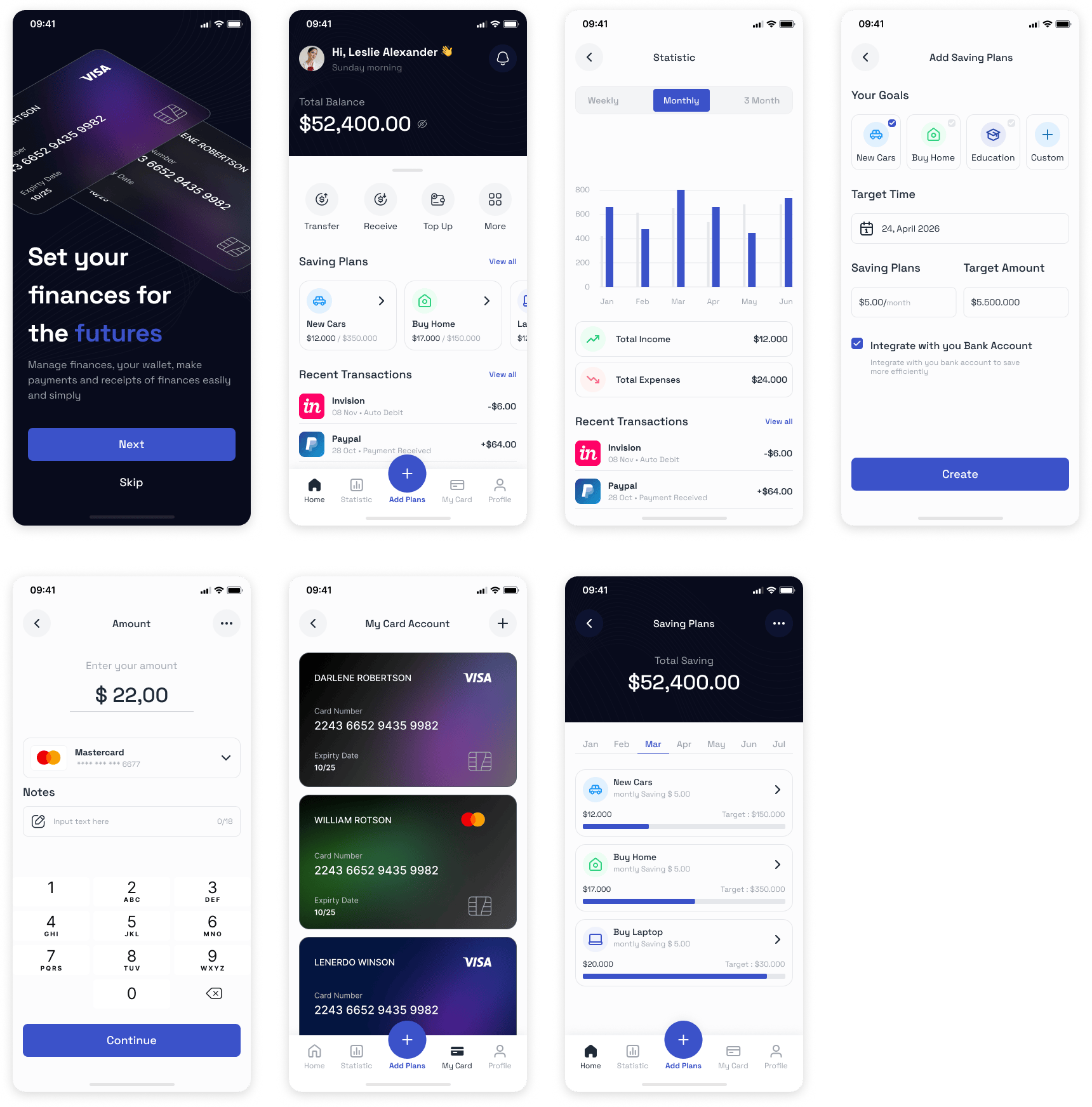 免费金融app模板素材下载Figma源文件