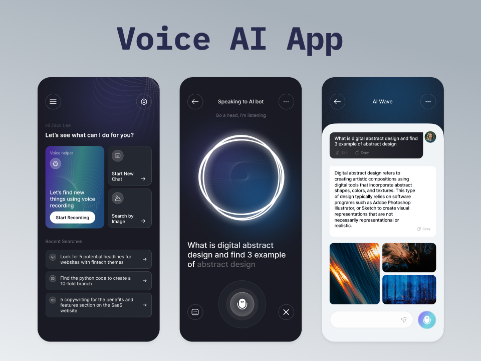 Voice AI 语音人工智能app ui .fig素材下载插图