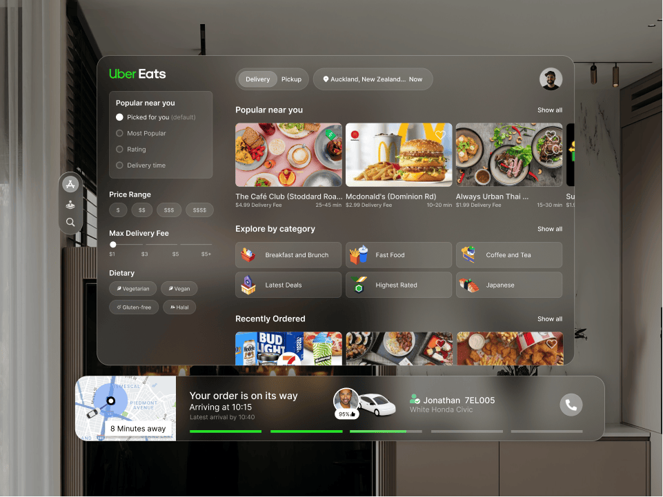 Apple VisionOS  Design  UberEats