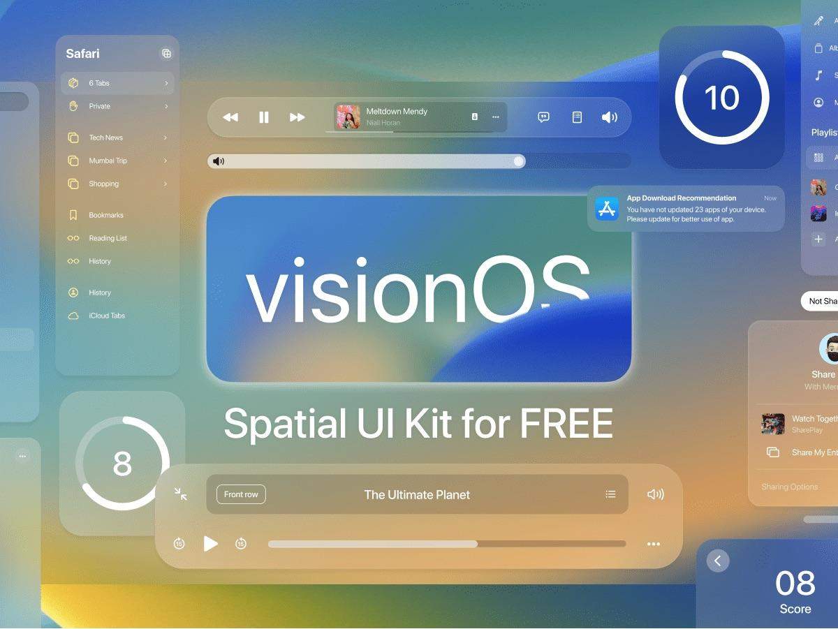 Apple visionOS 设计系统素材下载