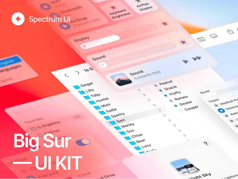 Big Sur UI Kit MacOS桌面设计系统 figma素材下载