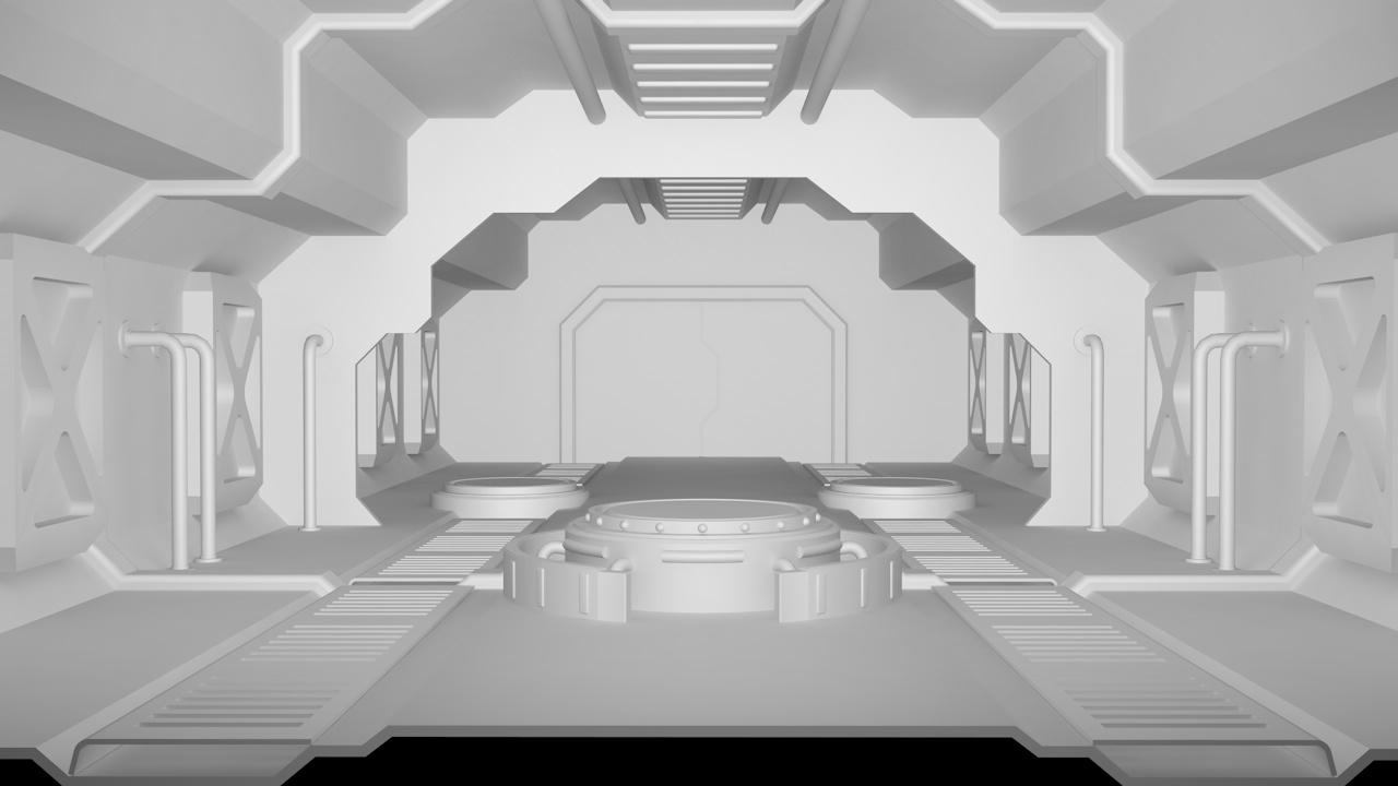 C4D电商场景-科技走廊（原创）