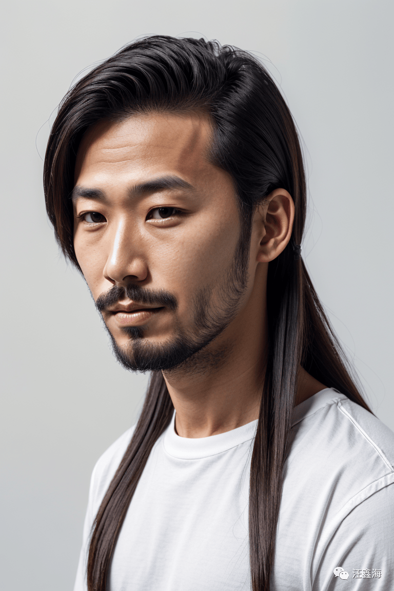 00859-1681219649-Undercut With Long Hair,1Asian man, Pure white background, professional photograph,_.png