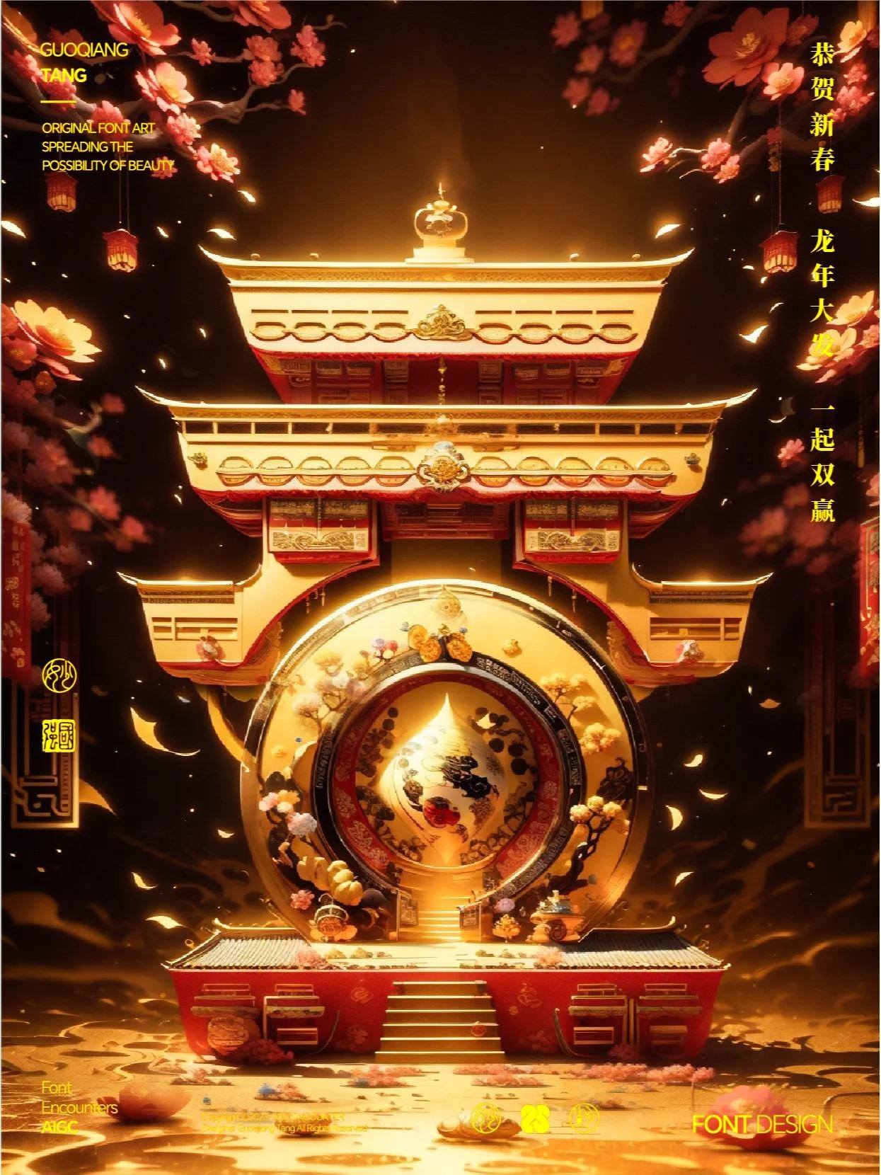 元旦字体创意设计SD提示词（AIGC)