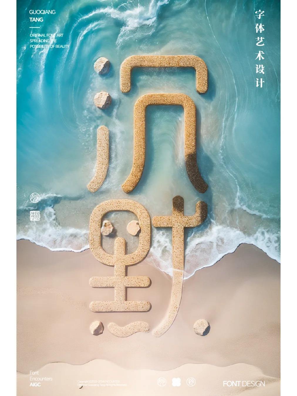 字融沙砾造型，AI造字教程之沉默字体设计