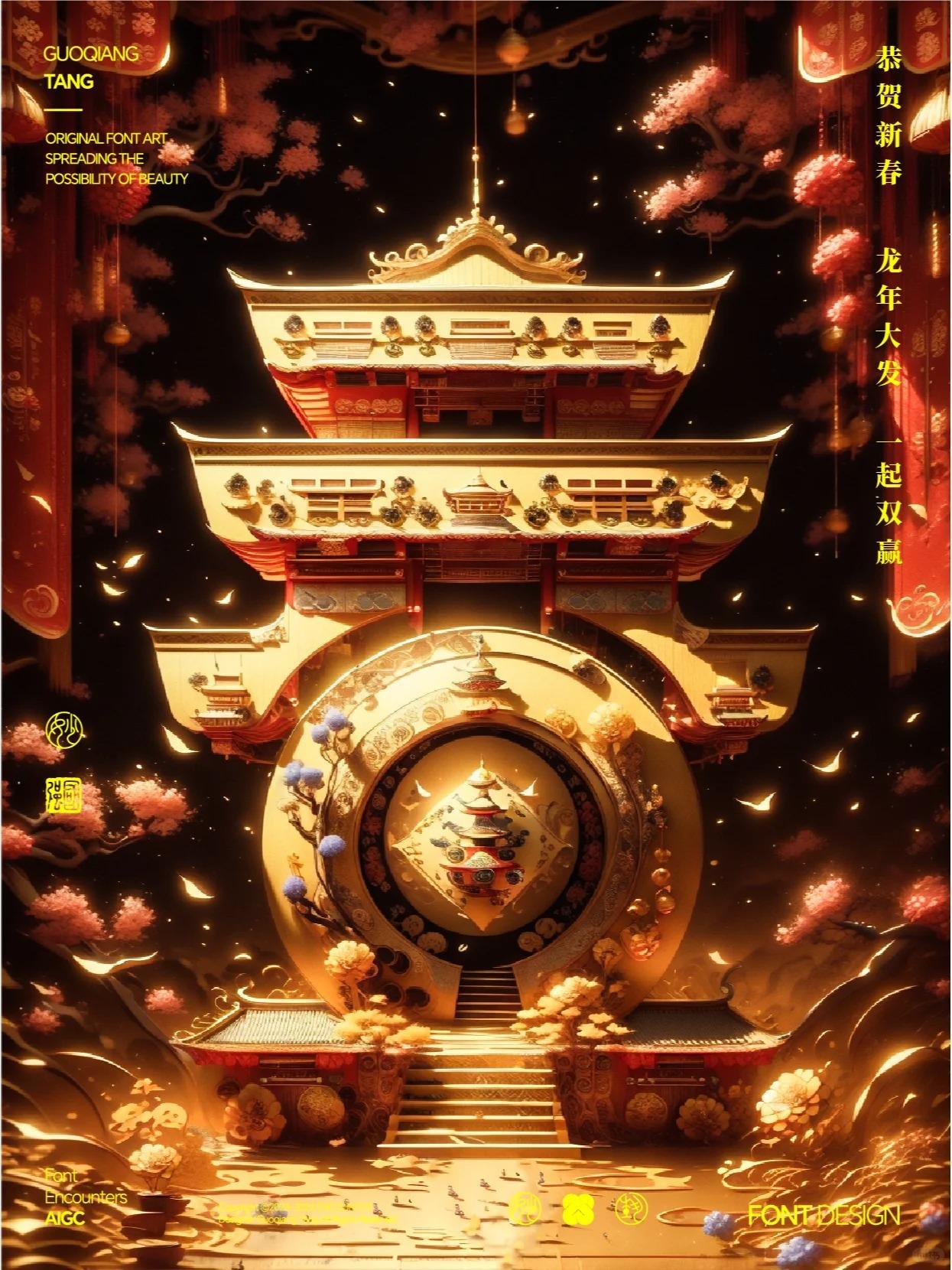 元旦字体创意设计SD提示词（AIGC)