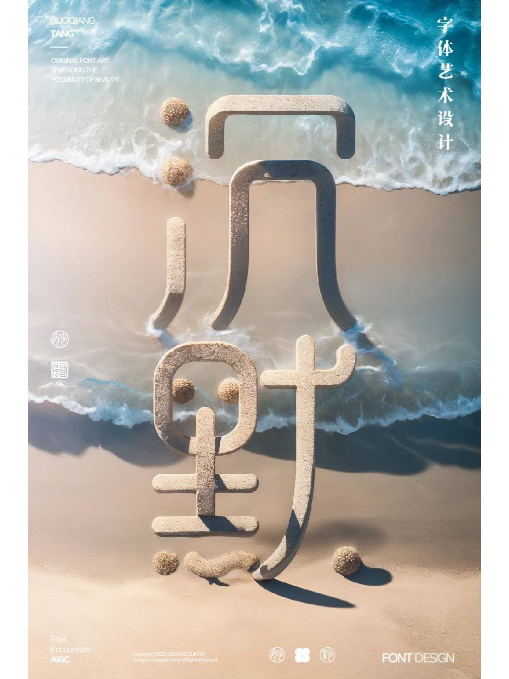 字融沙砾造型，AI造字教程之沉默字体设计