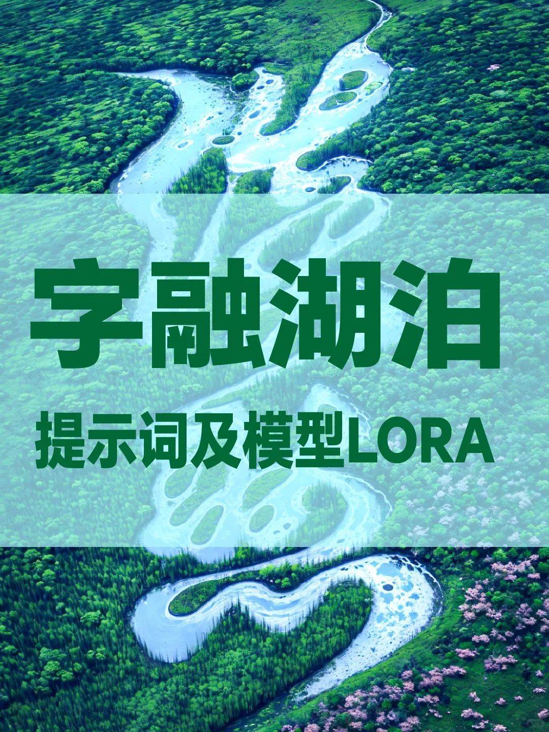 字融入溪水或湖泊AI教程字体设计之淡然