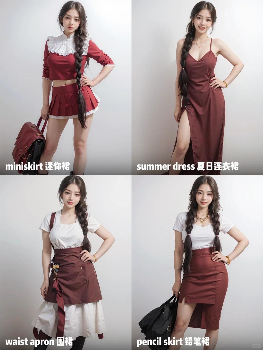 AIGC｜stable diffusion 衣服穿搭提示词2