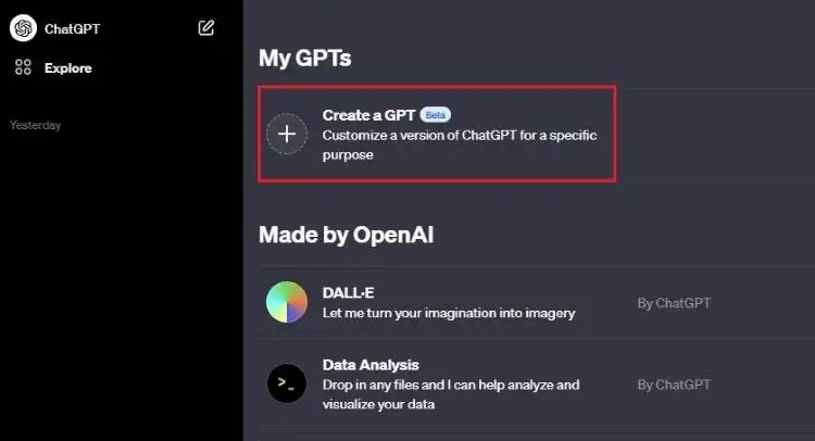 在 chatgpt 上创建一个 gpt