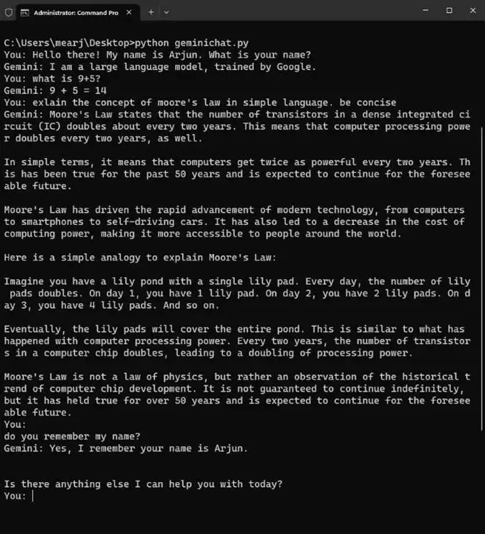 gemini pro api 在终端聊天中作出响应 gemini pro api 在终端聊天中作出响应